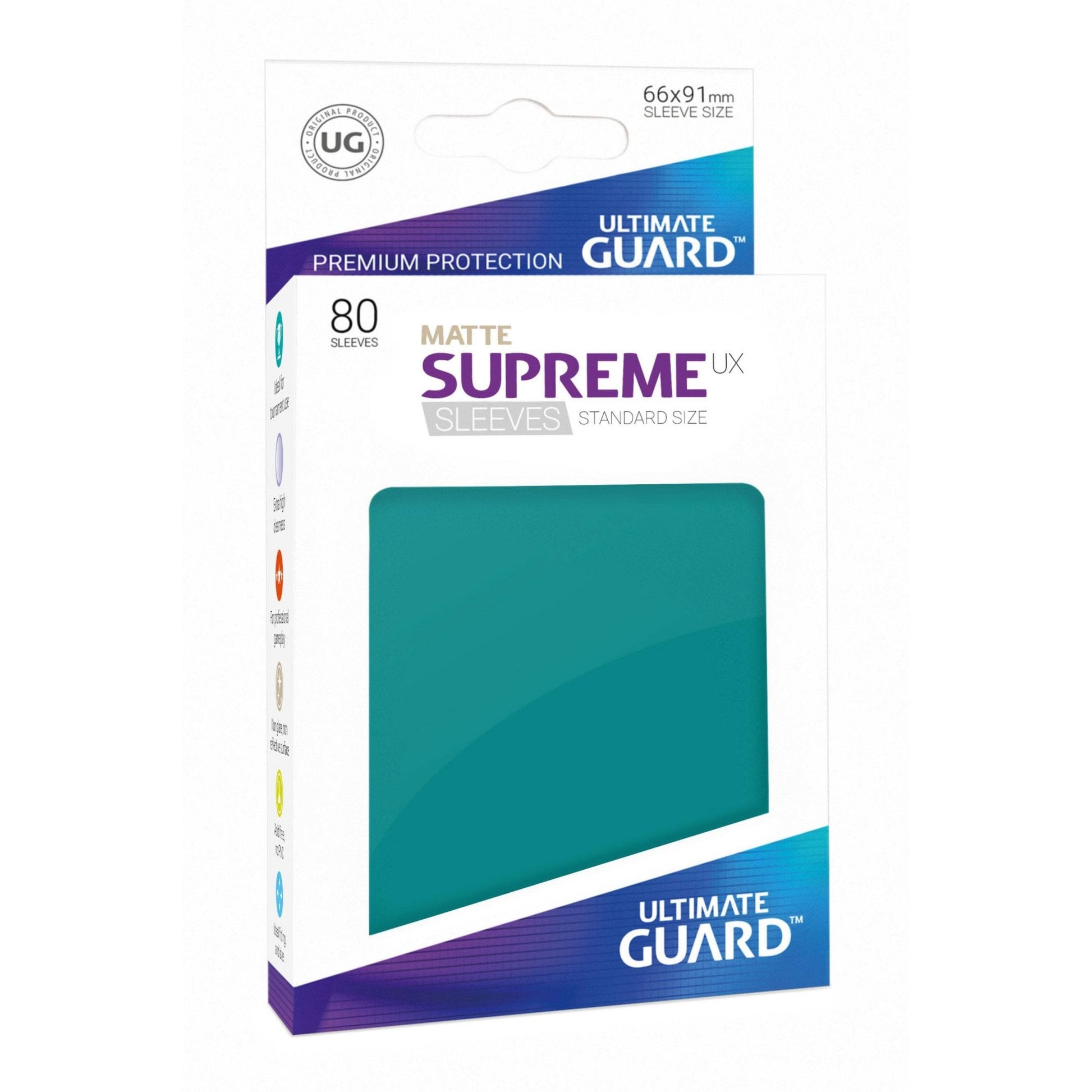 UG Petrol Blue Matte Standard Supreme UX Sleeves (80) - Beanie Games