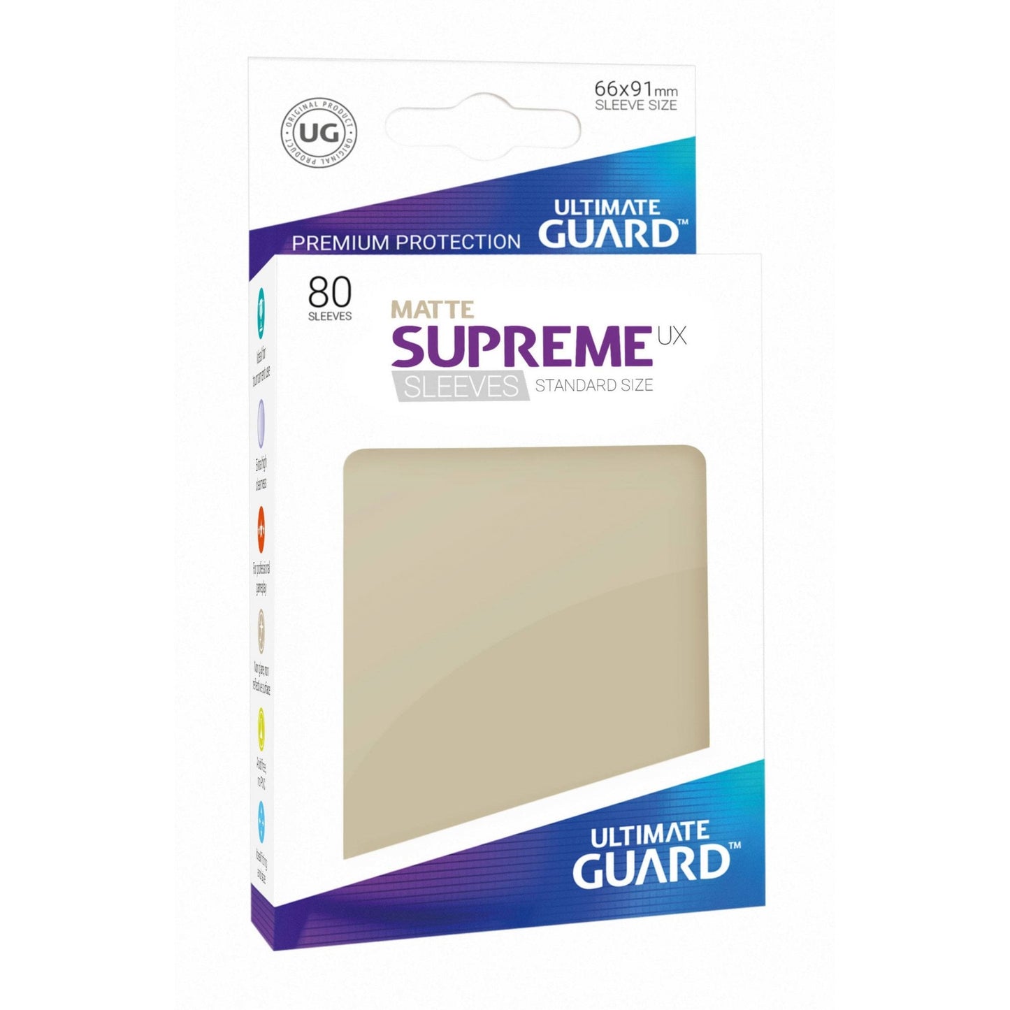 UG Sand Matte Standard Supreme UX Sleeves (80) - Beanie Games