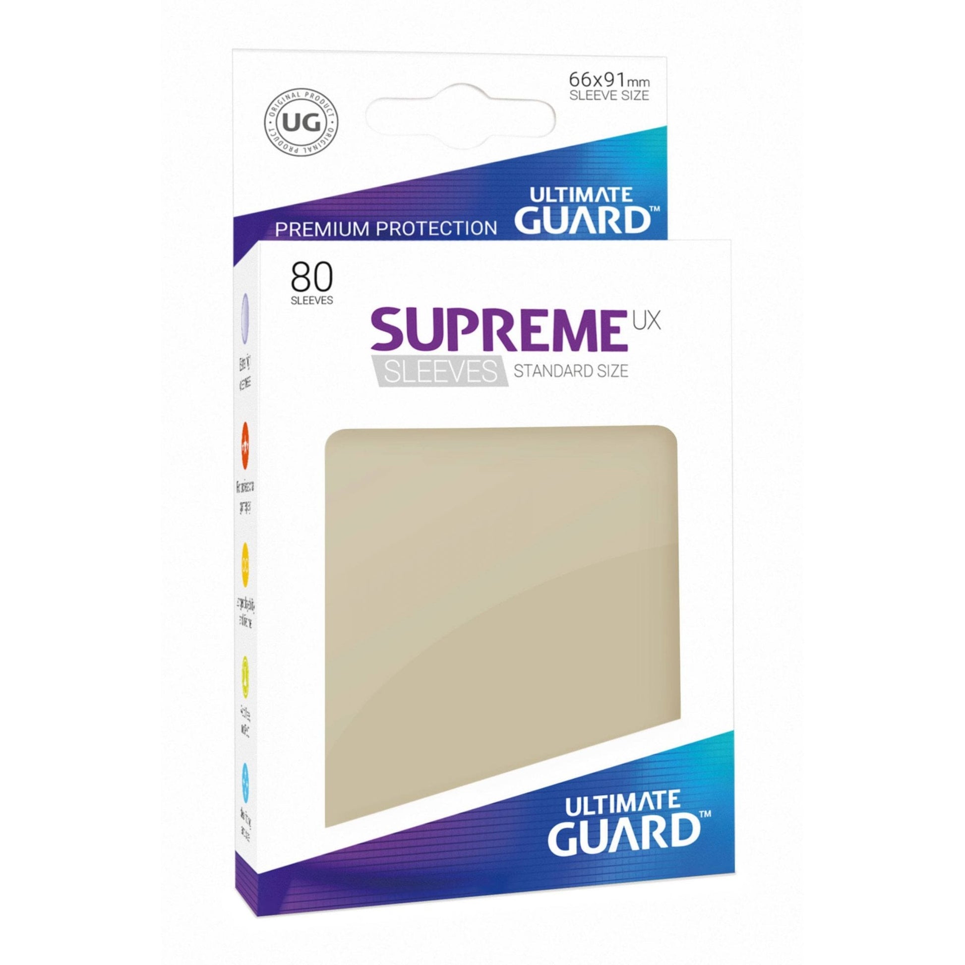 UG Sand Standard Supreme UX Sleeves (80) - Beanie Games