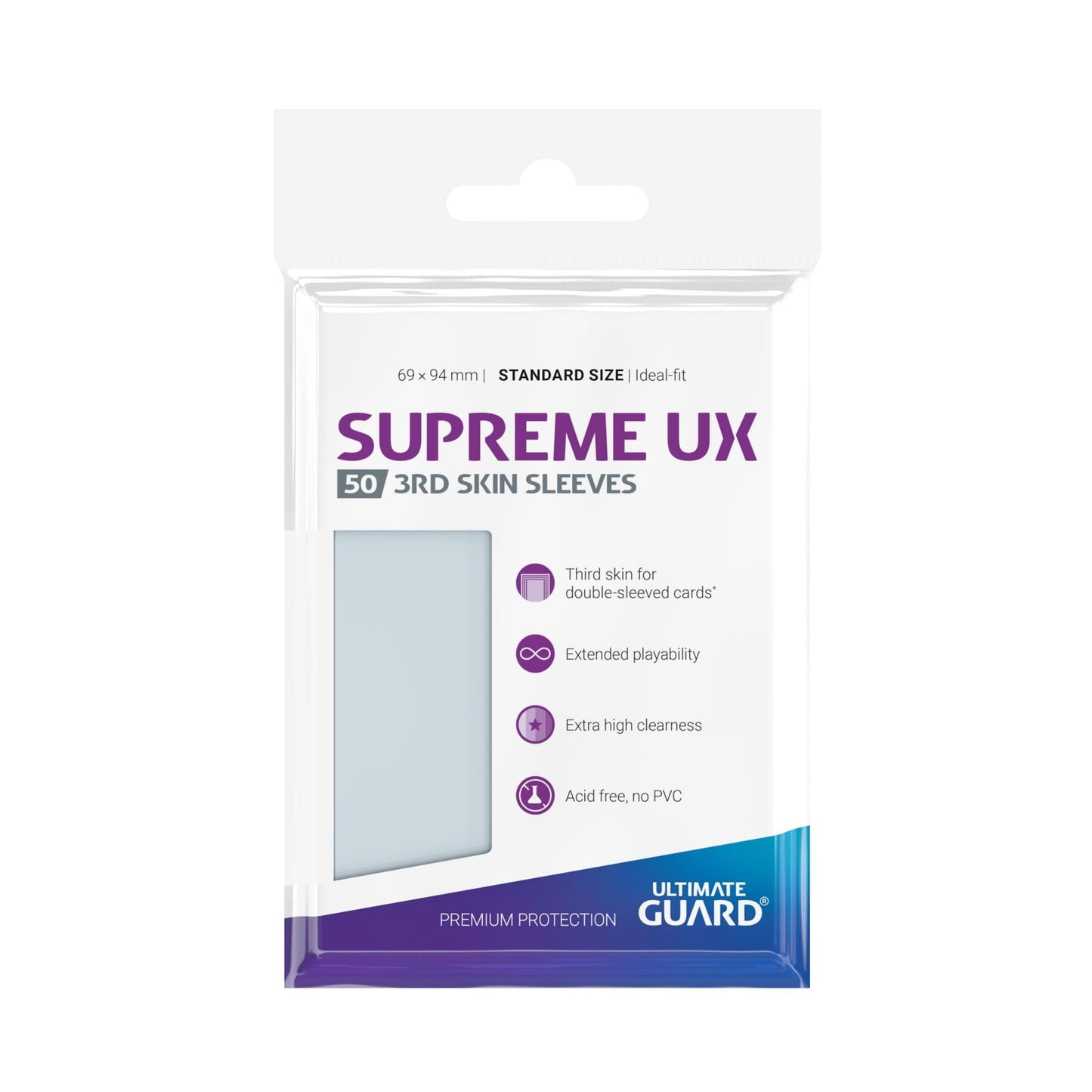 UG Supreme UX 3rd Skin Sleeves (50) - Standard Size Oversleeves - Beanie Games