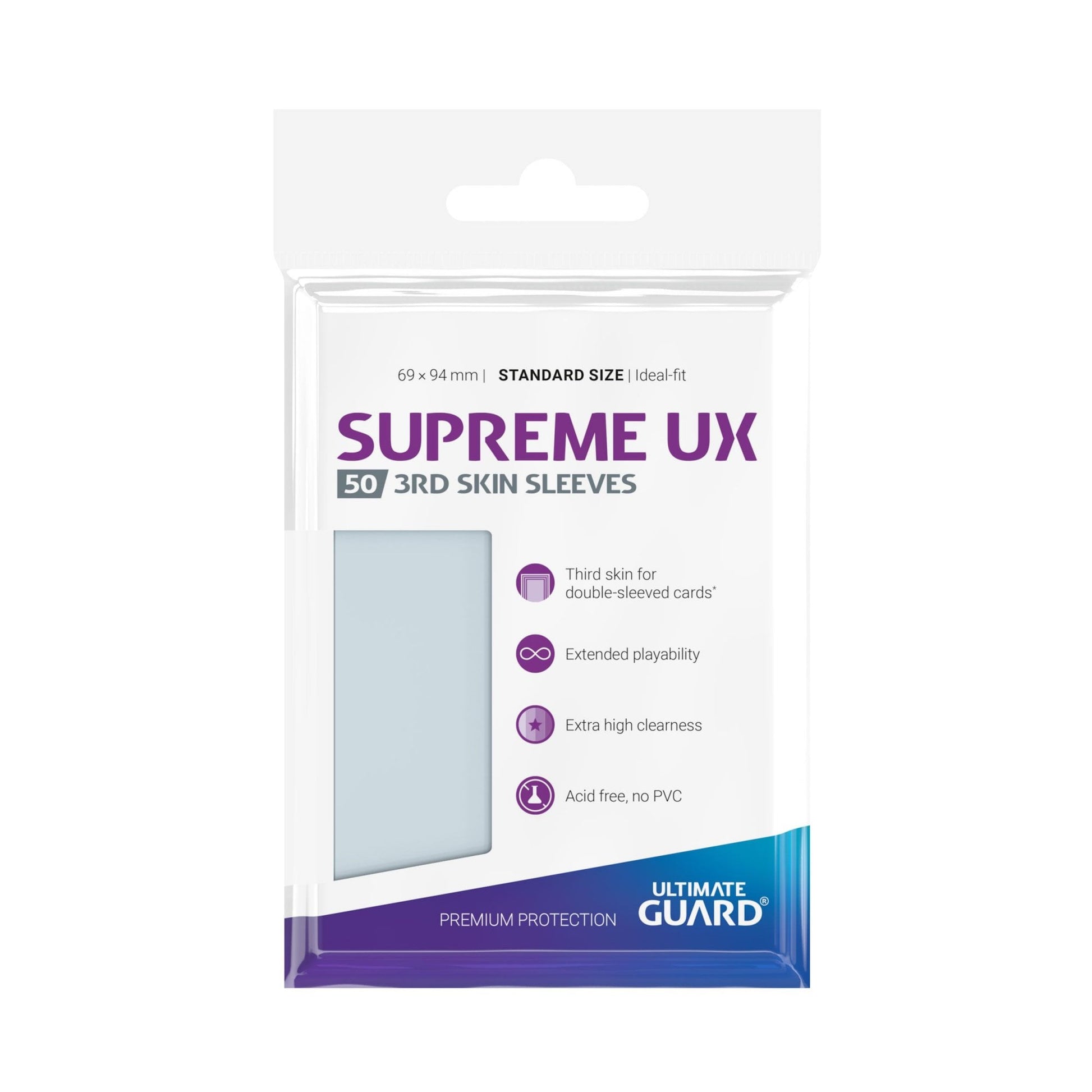 UG Supreme UX 3rd Skin Sleeves (50) - Standard Size Oversleeves - Beanie Games