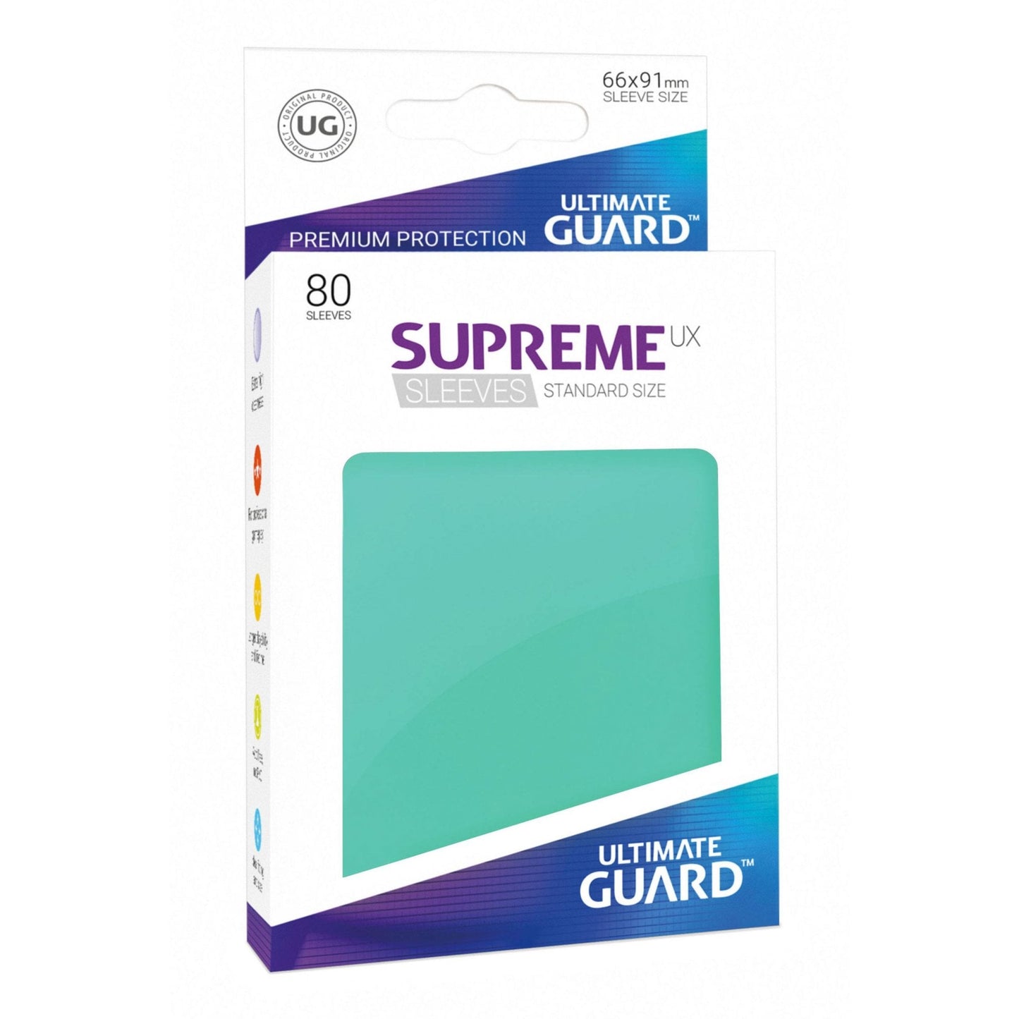 UG Turquoise Standard Supreme UX Sleeves (80) - Beanie Games