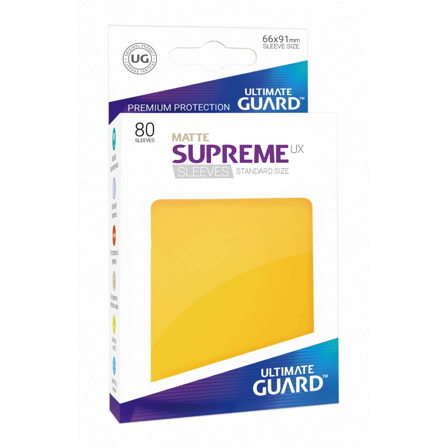 UG Yellow Matte Standard Supreme UX Sleeves (80) - Beanie Games