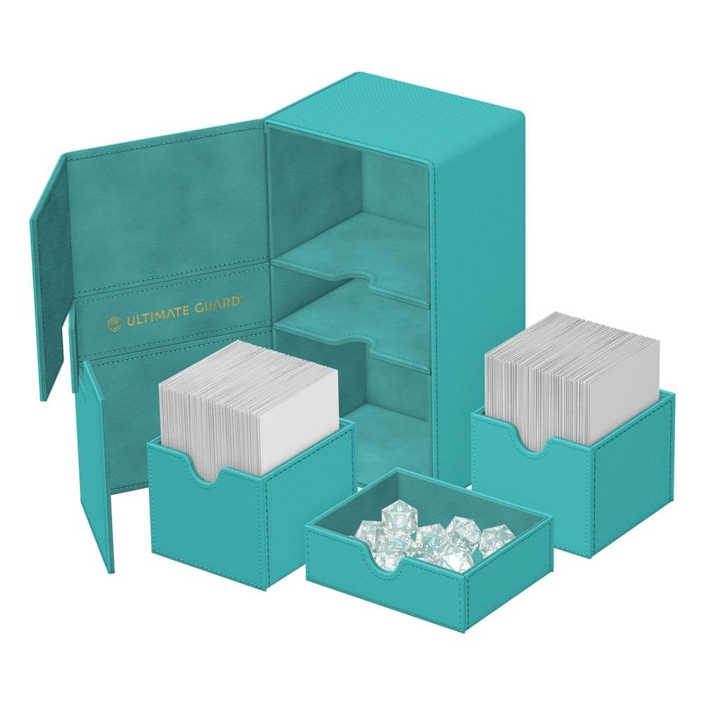 Ultimate Guard Twin Flip'n'Tray 200+ Xenoskin "Summer Edition 2025" - Lagoon - Beanie Games