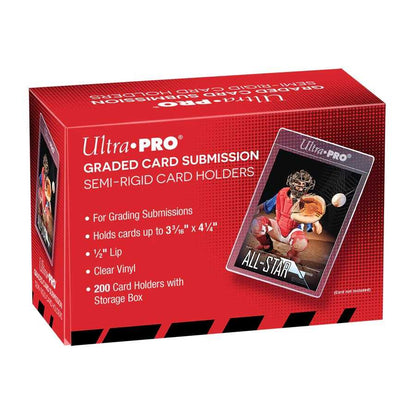 Ultra Pro Graded Card Submission Semi-Rigid Card Holder 1/2inch Lip Tall Sleeves (200ct) - Beanie Games