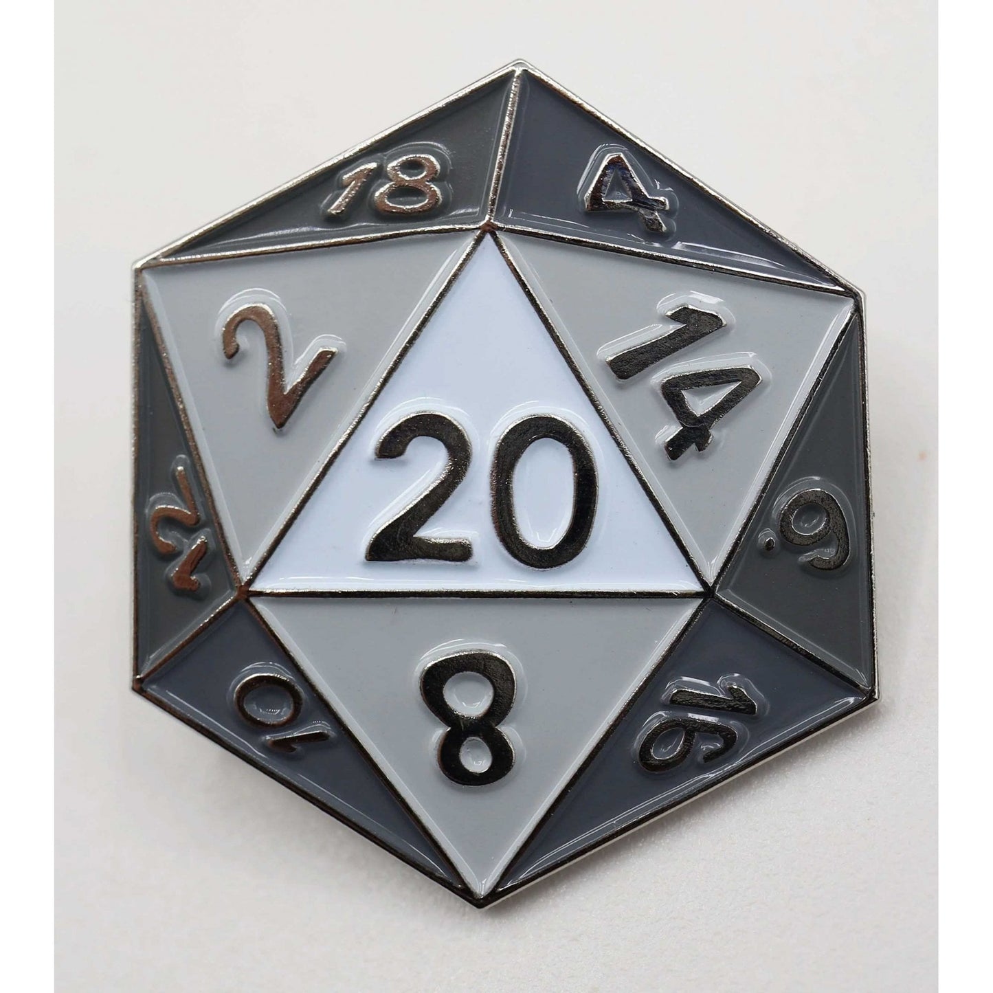 White D20 Enamel Pin - Beanie Games