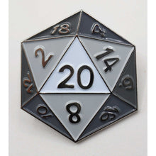 White D20 Enamel Pin - Beanie Games