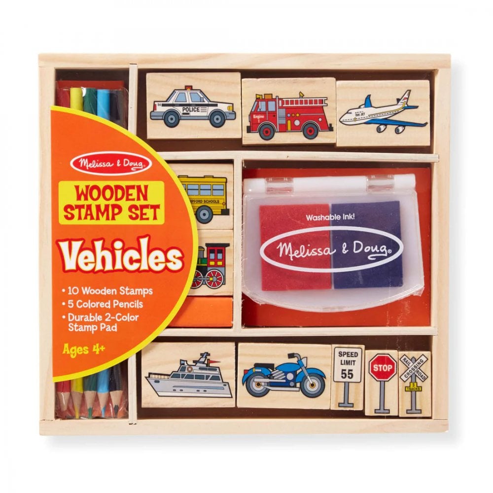 Wooden Stamp Set - Vehicles - Beanie Games