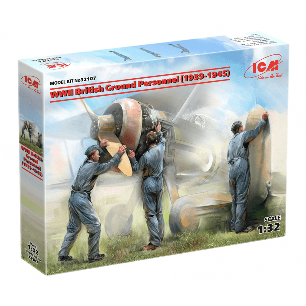 WWII British Ground Personnel (1939 - 1945) 3 Figures - Beanie Games